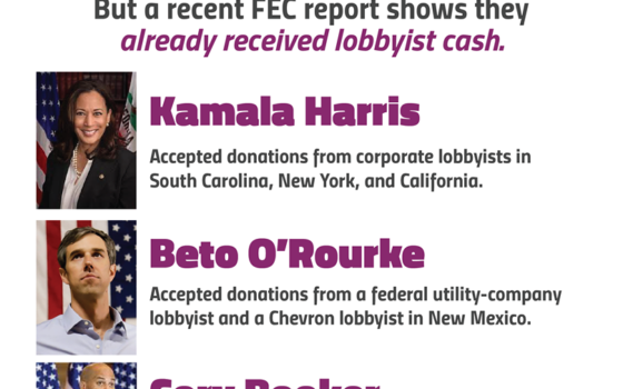 Democratic Candidates & Lobbyist Donations